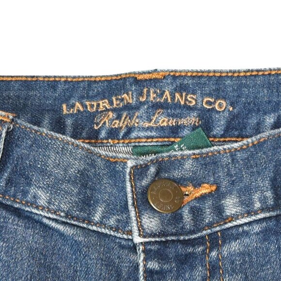 Lauren Ralph Lauren Jeans Co. Vintage Blue Denim Jeans 10 Classic Fit Cropped - Picture 4 of 8